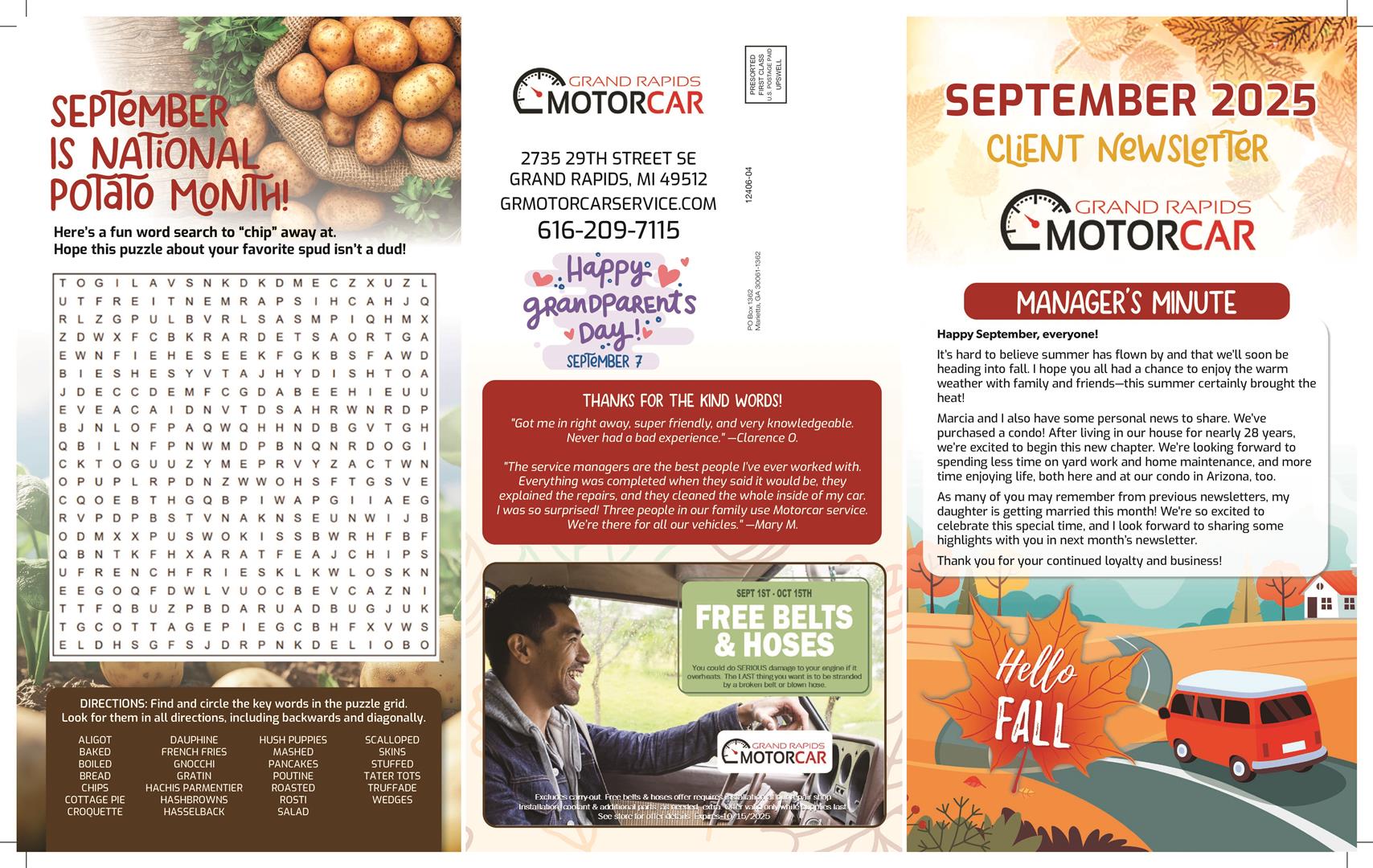 November Newsletter | Grand Rapids Motorcar
